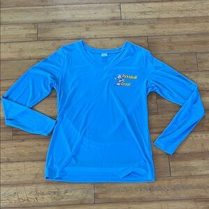 NEW Bright Blue Long Sleeve sun protection Tee-PUKABALL MAUI EVENT SHIRT